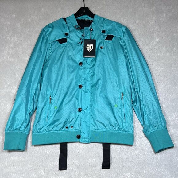 Artful Dodger Back Pack Jacket Womens Size Large Teal Full Zip Strappy - Picture 1 of 14